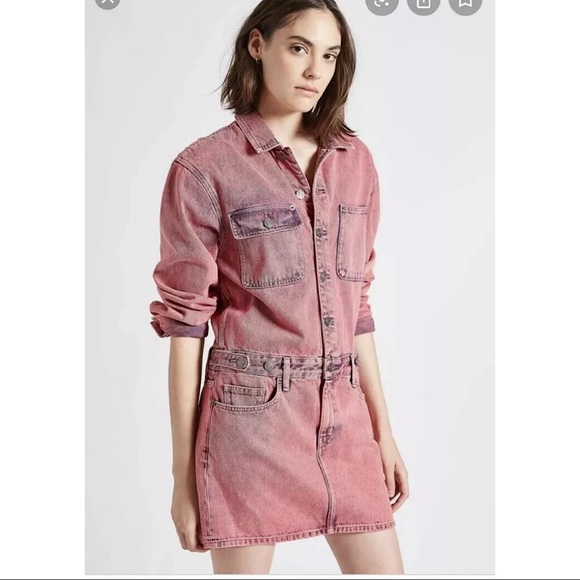 pink jean dress
